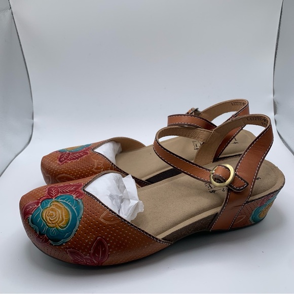 NWB Women's L’Arrtiste Spring Step Lizzie Clogs colorful leather 38US7.5-8 1624 - Picture 11 of 11